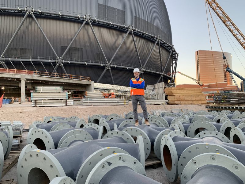 Stephen Reichwein at Sphere Construction site